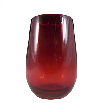 (image for) Whitefriars #9354 Ruby Red Glass Lobed Bubble Vase