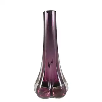 (image for) Whitefriars #9728 Baxter Aubergine Purple Glass Elephant Foot Vase