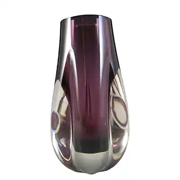 (image for) Whitefriars #9727 Baxter Aubergine Purple Glass Lobed Vase