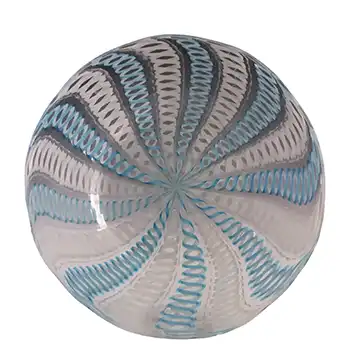 (image for) Murano 1950's Zanfirico Blue & White Glass Filigree Plate