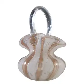 (image for) Murano Zanfirico & Copper Aventurine Glass Basket Bowl