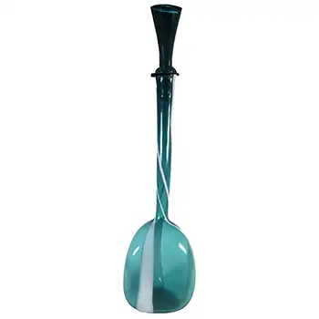 (image for) Cristalleria Artistica Toscana / Alrose Empoli Blue & White Glass Bottle