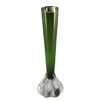 (image for) LABELLED Aseda Swedish Vintage Green Glass Stem Vase
