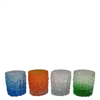(image for) Selezione IVV Set of 4 Italian Textured Glass Bark Tumblers