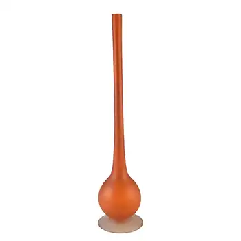 (image for) Carlo Moretti Murano 'Satinato' Orange Glass 14" Stem Vase