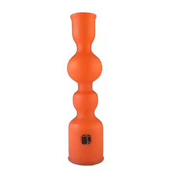 (image for) Carlo Moretti Murano 'Satinato' Orange Glass Hooped Vase