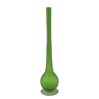 (image for) Carlo Moretti Satinato Green Murano Glass 13.75" Stem Vase