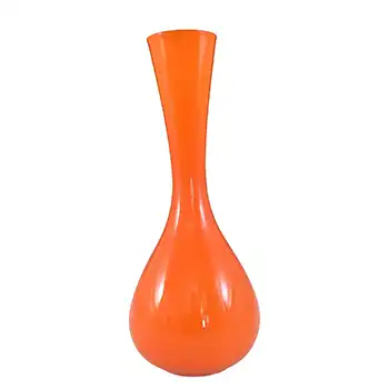 (image for) Empoli 1970's Italian Orange Retro Cased Glass Vase