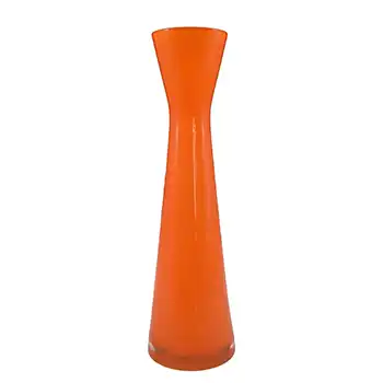 (image for) Empoli 1970's Italian Orange Retro Cased Glass Vase