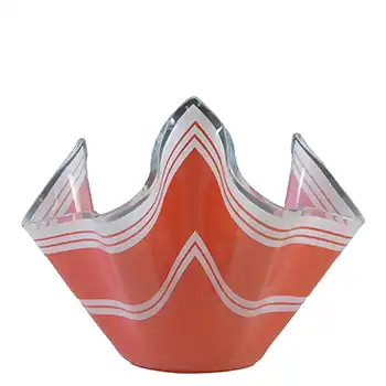 (image for) Chance Brothers Red Glass 'Bandel-2' Retro Handkerchief Vase