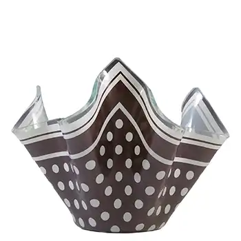 (image for) Chance Brothers Brown Glass 'Polka-dot' Vintage Handkerchief Vase