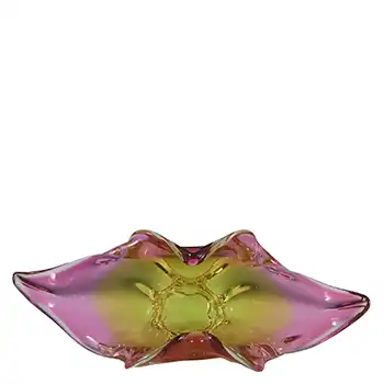 (image for) Chřibská #296/5/30 Czech Pink & Orange Glass Bowl
