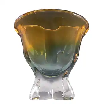 (image for) Chřibská #290/4/18 Czech Blue & Orange Glass Vase