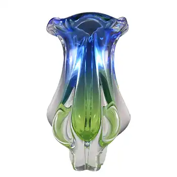 (image for) Chřibská #119/3/23 Blue & Green Glass Vase