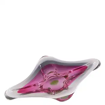 (image for) Chřibská #316 Czech Vintage Pink, White & Green Glass Ashtray Bowl