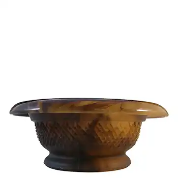 (image for) Davidson #1907TD British Art Deco Amber Cloud Glass Bowl