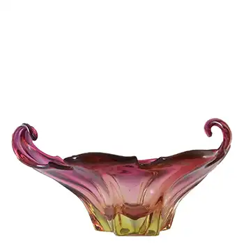 (image for) Cristallo Venezia CCC Murano Pink & Amber Sommerso Glass Bowl