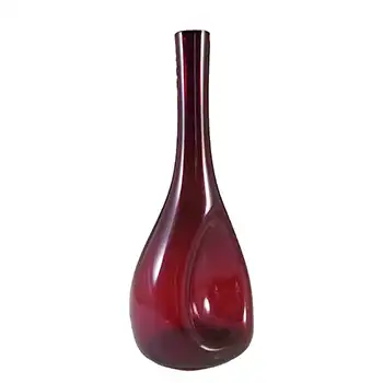 (image for) Elme Scandinavian Vintage Red Glass Vase by Gunnar Ander