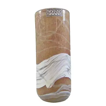(image for) SIGNED Gozo Maltese Sandy Brown Glass 'Sunshine' Vase