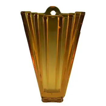 (image for) Bagley #334 Art Deco Vintage Amber Glass 'Grantham' Wall Vase