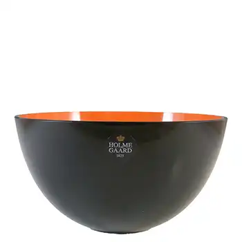 (image for) Holmegaard 'Sense' Orange & Black Glass Bowl by Anja Kjær - Marked