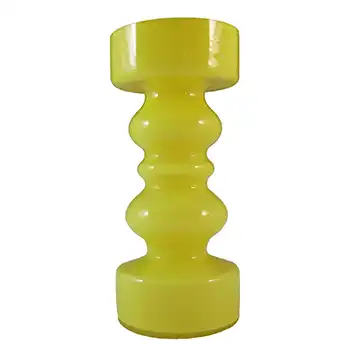 (image for) Hirschberg German Yellow Hooped Vintage Cased Glass Vase