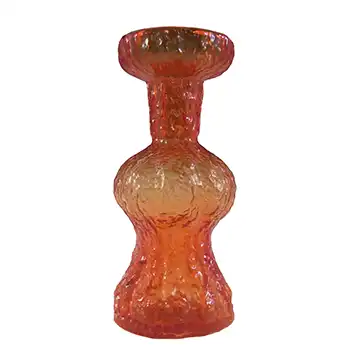 (image for) Japanese "Old Colony" Bark Textured Red Glass Vase