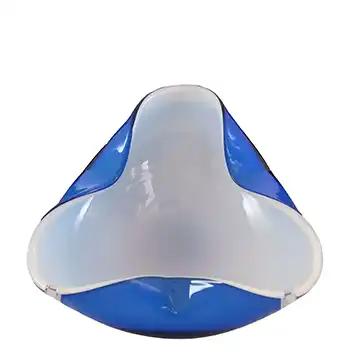 (image for) Japanese "Wales" Blue & White Cased Glass Biomorphic Bowl