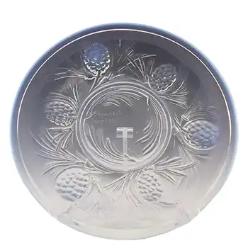(image for) Jobling #5000 SIGNED Art Deco Opalescent Glass Fircone Plate