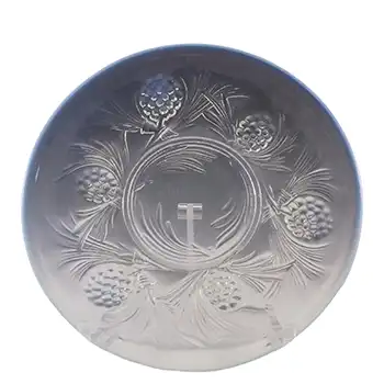 (image for) Jobling #5000 SIGNED Art Deco Opalescent Glass Fircone Plate