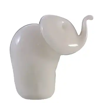 (image for) MARKED Langham Vintage British White Glass Elephant