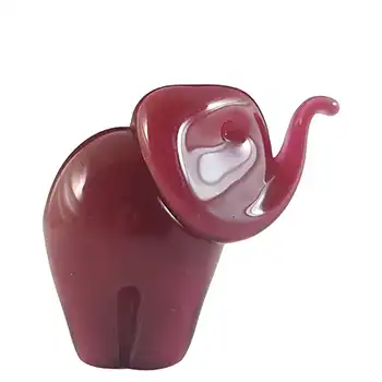 (image for) MARKED Langham Pink Glass Vintage Elephant Figurine