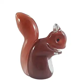 (image for) MARKED Langham British Vintage Red & White Glass Squirrel