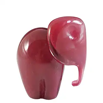 (image for) MARKED Langham Pink Glass Elephant Sculpture / Paperweight