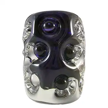 (image for) MARKED Liskeard Retro Purple Glass "Knobbly" Vase by Jim Dyer