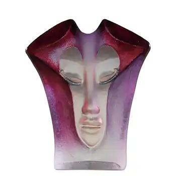 (image for) SIGNED Mats Jonasson #8159 Glass 'Morgana' Masqot Face Sculpture