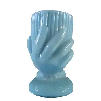 (image for) Portieux French Victorian Blue Milk Glass Spill Vase