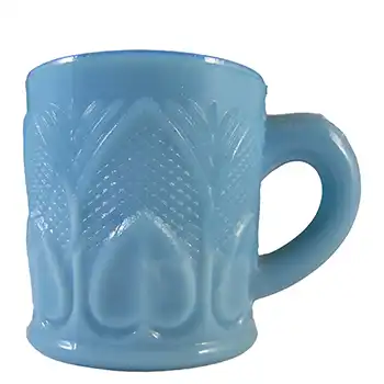 (image for) Schmid Verreries French Victorian Blue Milk Glass Mustard Pot