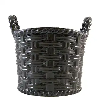 (image for) Sowerby #1102 Victorian Black Milk Glass Basket Bowl - Marked