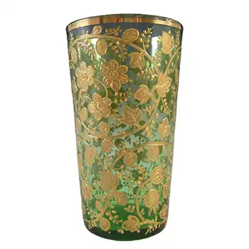(image for) Moser Bohemian Hand Enamelled Green Glass Juice Tumbler