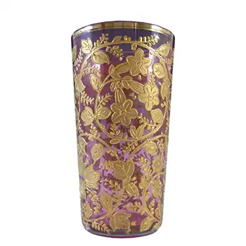 (image for) Moser Bohemian Hand Enamelled Pink Glass Juice Tumbler