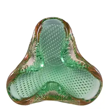 (image for) Ferro Italarts Murano Amber & Green Glass Bubble Bowl