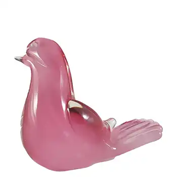 (image for) Murano / Venetian Pink Vintage Cased Glass Bird Sculpture