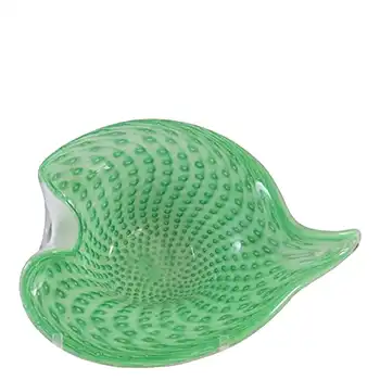 (image for) Murano / Venetian Green & White Cased Glass Bubble Bowl