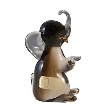 (image for) LABELLED V. Nason & Co Murano Amber Glass Elephant Sculpture