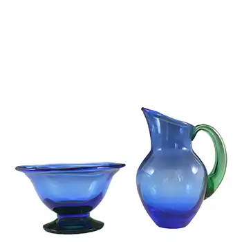 (image for) Orrefors Glass "Louise" Creamer & Bowl by Erika Lagerbielke