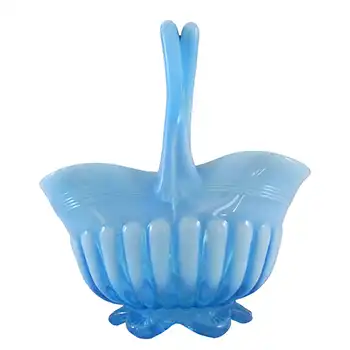 (image for) Davidson Blue Pearline Glass 'Lady Caroline' Basket Bowl