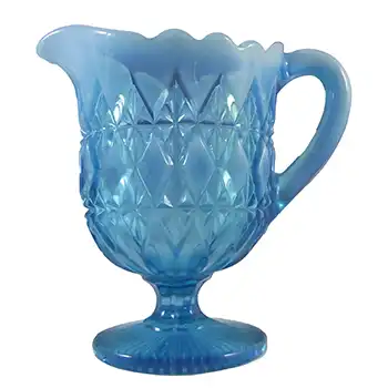(image for) Davidson Blue Pearline Glass 'Prince William' Jug / Creamer