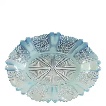 (image for) Davidson Moonshine Pearline Opalescent Glass 'Richelieu' Bowl