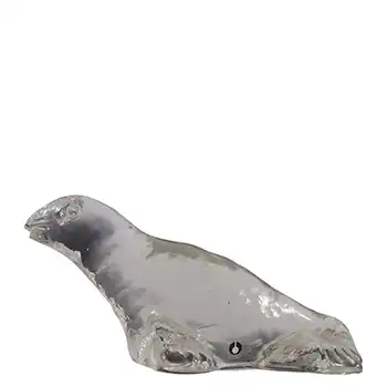 (image for) LABELLED Pukeberg Swedish Glass Seal Paperweight Sculpture